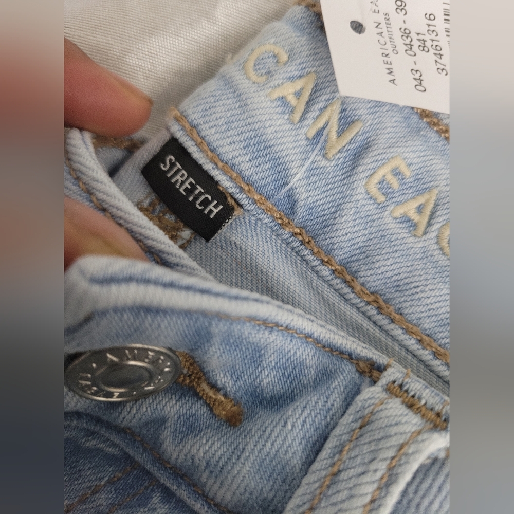 Mom Straight Stretch Light Blue Women's Jeans Size Us8 Long - Picture 3 of 10